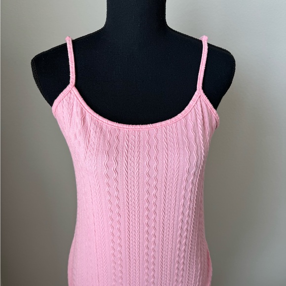 Baby Girl Pink Solid Split Hem Cami Dress Size Large - Picture 6 of 10
